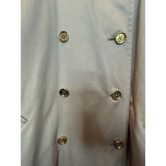 Lilly Pulitzer Womens Qynn Tan Gold Button Belted Trench Coat Size XL Classic - Picture 3 of 9